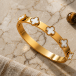 White Clover Cuff Bracelet