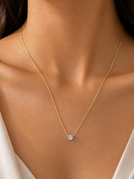 Round Solitaire Necklace