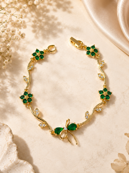 Green Floral Bracelet