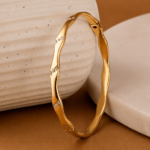 Scalloped Gold Bangle Bracelet