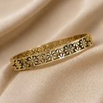 Daisy Flower Cutwork Cuff Bangle